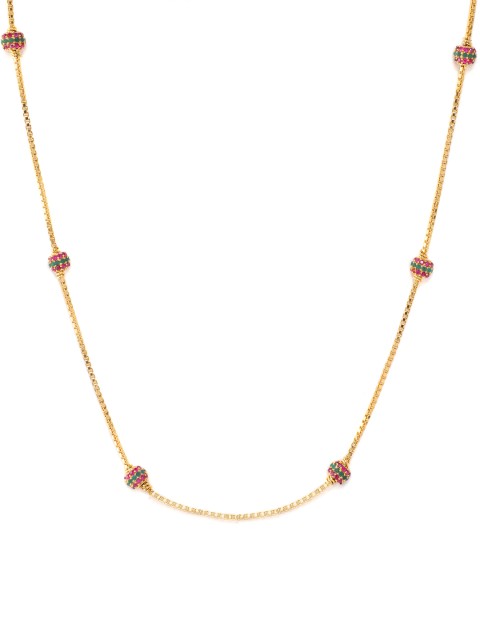 

Rubans Women Gold-Toned & Red Faux Ruby Studded Chain