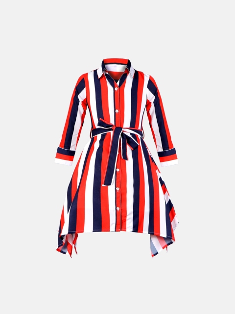 

Naughty Ninos Girls Striped White Shirt Dress