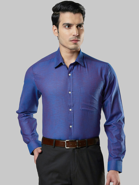

Next Look Men Blue Regular Fit Self Design Formal Shirt