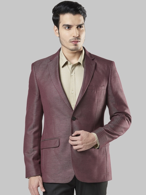 

Raymond Men Maroon Self-Design Single-Breasted Blazer