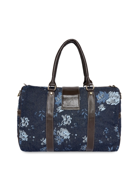 

Pick Pocket Women Navy Printed Medium Duffel Bag, Navy blue