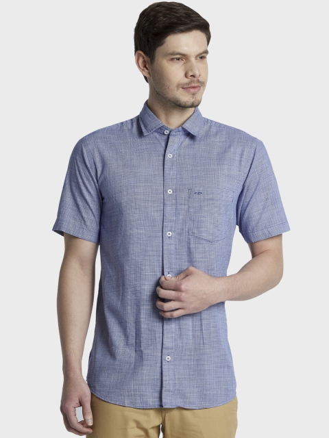 

ColorPlus Men Blue Tailored Fit Printed Casual Shirt