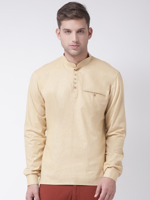 

TABARD Men Beige Solid Straight Kurta
