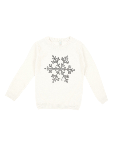 

Pantaloons Junior Girls Off-White & Grey Printed Sweater