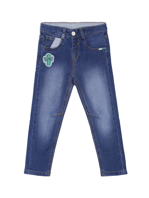 

TALES & STORIES Boys Blue Slim Fit Mid-Rise Clean Look Jeans