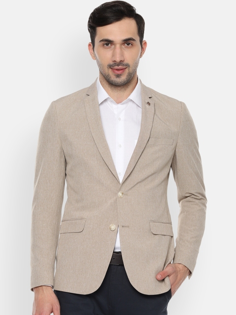 

Allen Solly Sport Men Beige Checked Slim Fit Single Breasted Formal Blazer