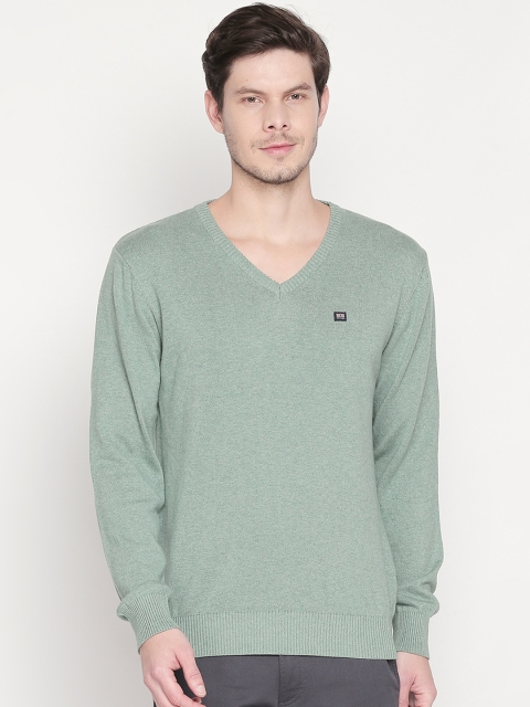 

BYFORD by Pantaloons Men Sea Green Solid Sweater