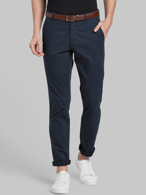 

Parx Men Blue Tapered Fit Solid Regular Trousers