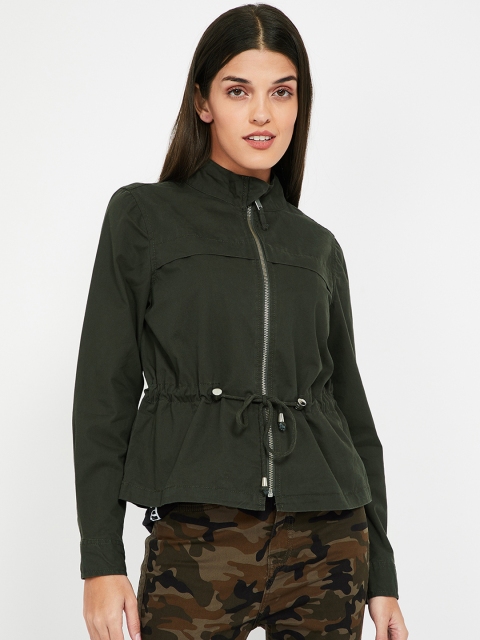 

Fame Forever by Lifestyle Women Olive Green Solid Jacket