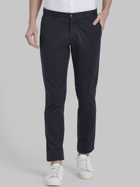 

Parx Men Navy Blue Regular Fit Solid Regular Trousers