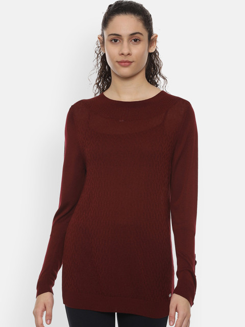 

Allen Solly Woman Women Maroon Solid Top