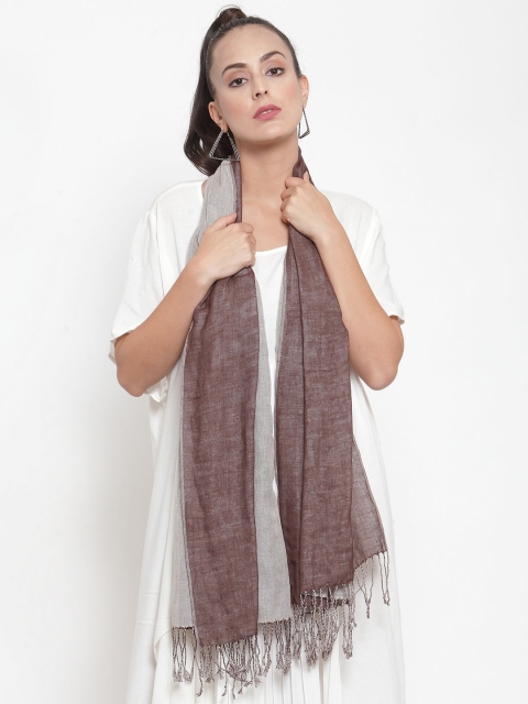

J Style Women Brown Solid Stole