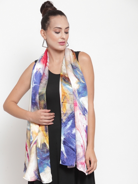 

J Style Women Blue & White Printed Stole