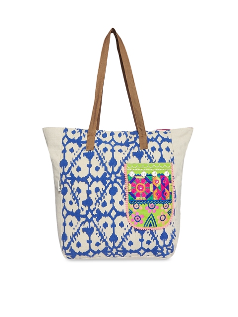 

Pick Pocket Blue & Beige Printed Shoulder Bag
