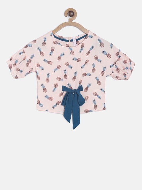 

TALES & STORIES Girls Pink Printed Top