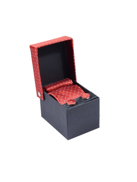 

Tossido Men Red & Silver-Toned Accessory Gift Set