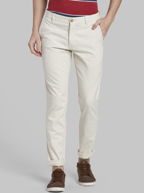 

Parx Men Beige Tapered Fit Solid Regular Trousers