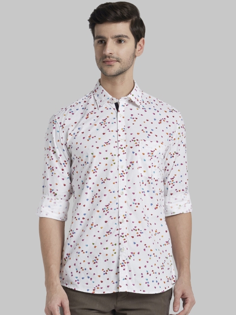 

Parx Men White Regular Fit Printed Casual Shirt