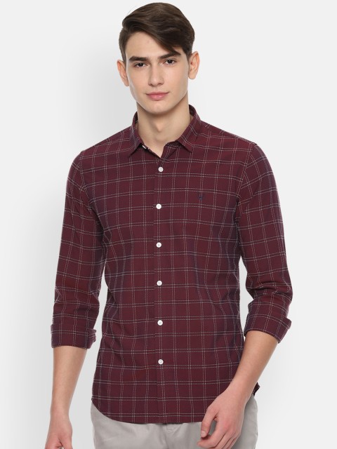 

Allen Solly Sport Men Maroon & White Slim Fit Checked Casual Shirt