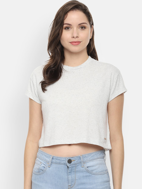 

Van Heusen Woman Grey Solid Crop Top