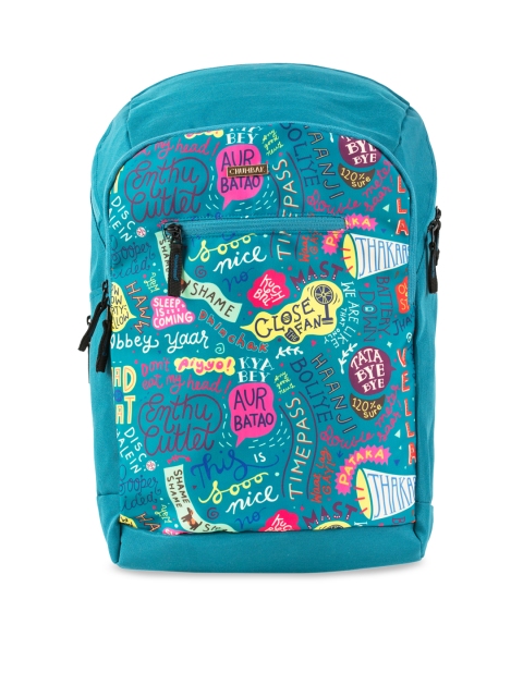 

Chumbak Women Teal Alphanumeric Backpack