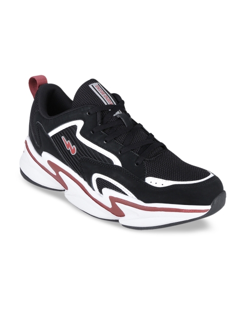 

Campus Men Black Mesh Mid-Top Running Shoes