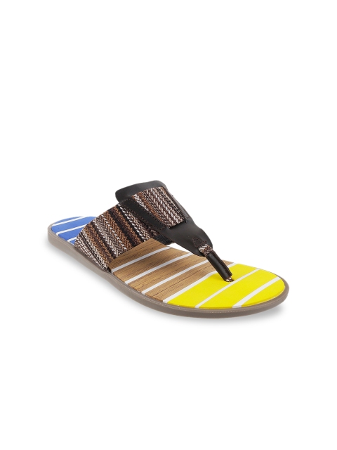 

Metro Men Brown & Yellow Comfort Sandals
