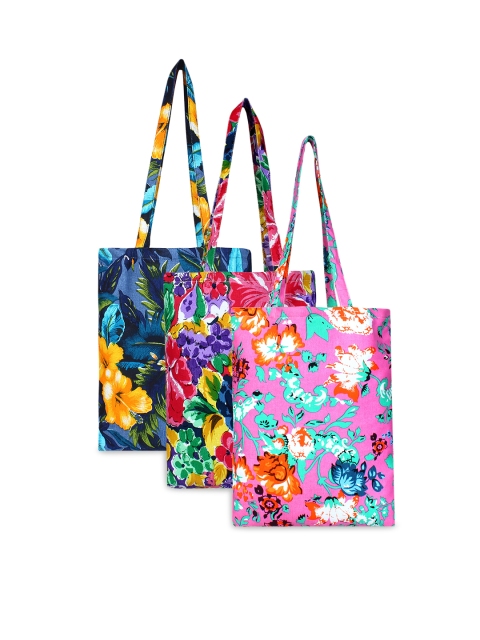 

Anekaant Women Set of 3 Multicoloured Printed Eco-Friendly Tote Bags, Multi