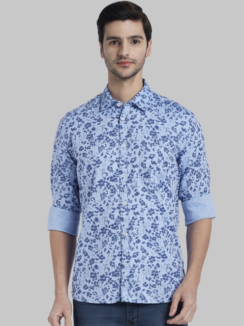 

Parx Men Blue Regular Fit Printed Casual Shirt