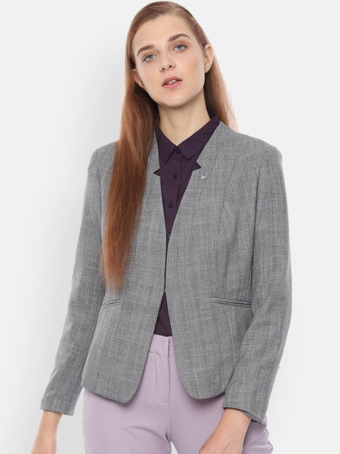 

Allen Solly Woman Grey Checked Single-Breasted Blazer