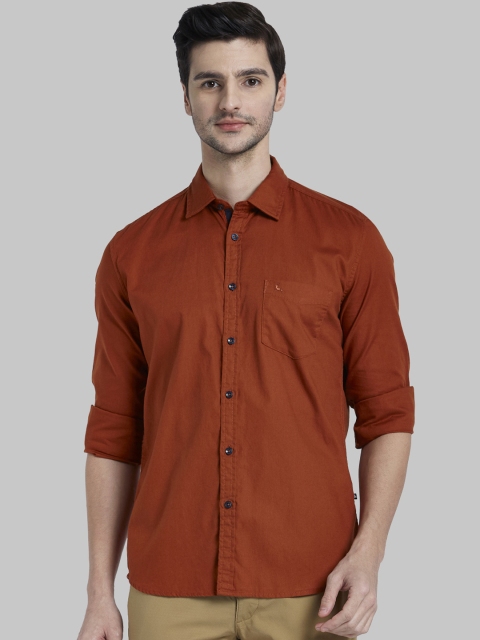 

Parx Men Rust Orange Regular Fit Solid Casual Shirt