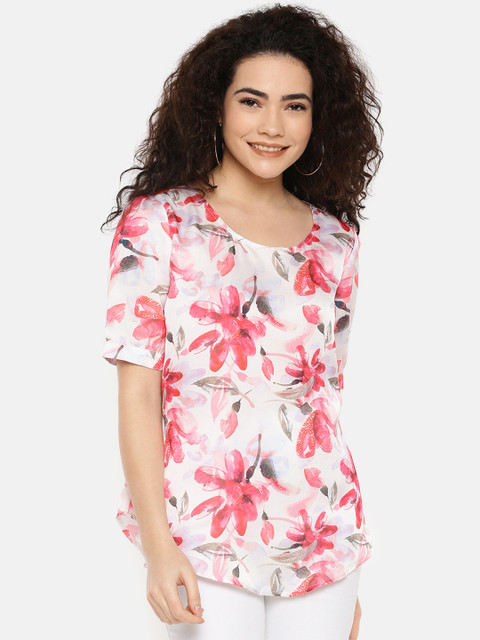 

IDK Women White Printed Top