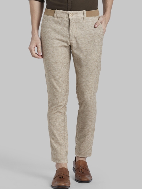 

Parx Men Khaki Regular Fit Solid Regular Trousers