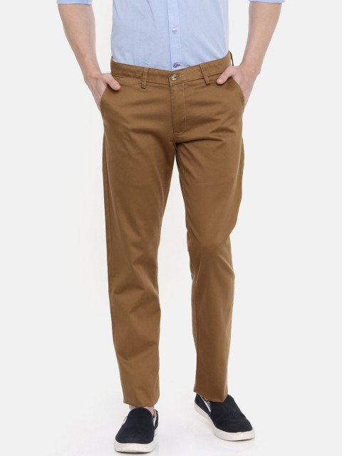 

Classic Polo Men Khaki Brown Slim Fit Solid Regular Trousers