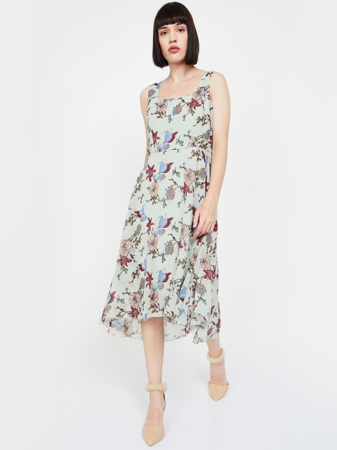 

CODE by Lifestyle Women Sea Green Printed Fit and Flare Dress