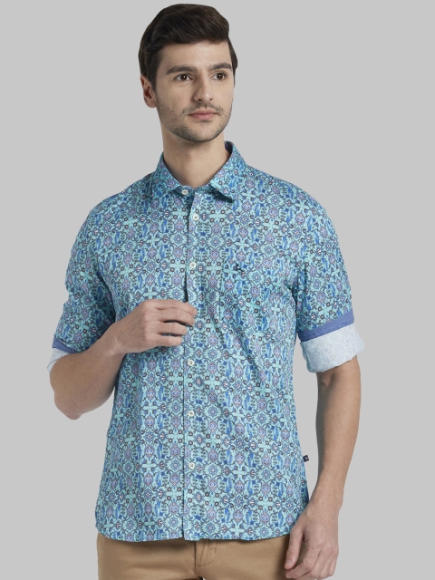 

Parx Men Blue Regular Fit Printed Casual Shirt