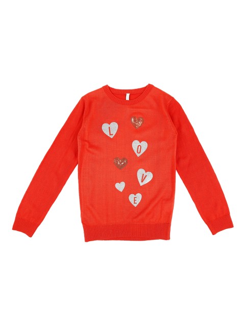 

Pantaloons Junior Girls Orange Printed Sweater