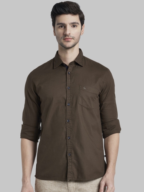 

Parx Men Brown Regular Fit Solid Casual Shirt