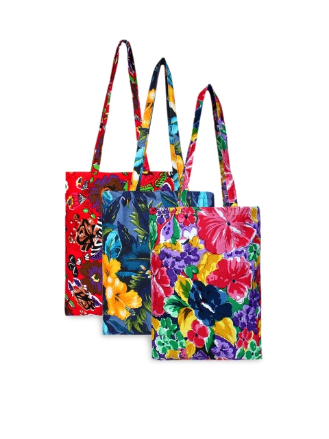 

Anekaant Women Multicoloured Set Of 3 Printed Tote Bag, Multi