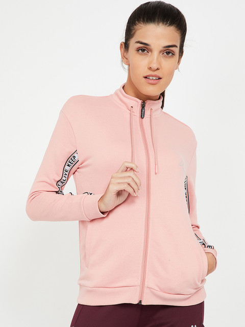 

Kappa Women Pink & White Solid Sweatshirt
