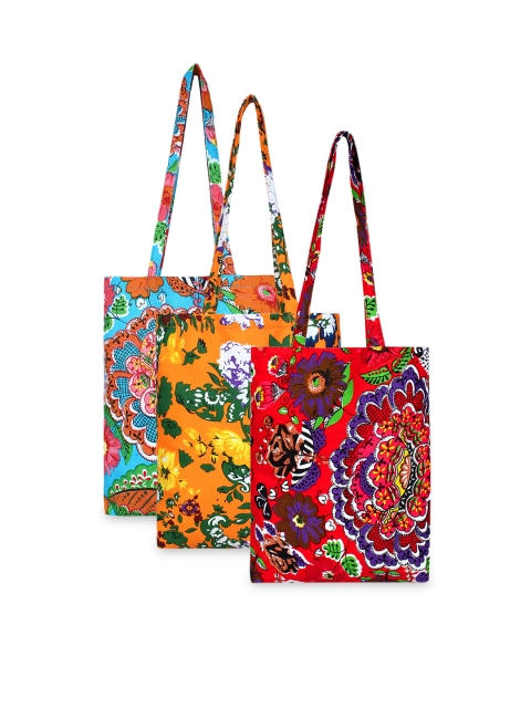 

Anekaant Women Multicoloured Set Of 3 Printed Tote Bag, Multi