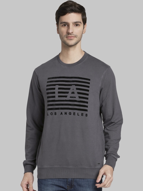 

Parx Men Grey Printed Sweatshirt