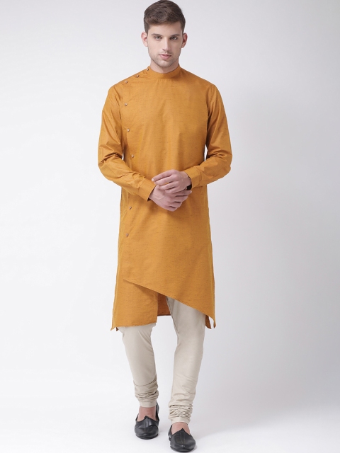 

TABARD Men Yellow Solid Straight Kurta