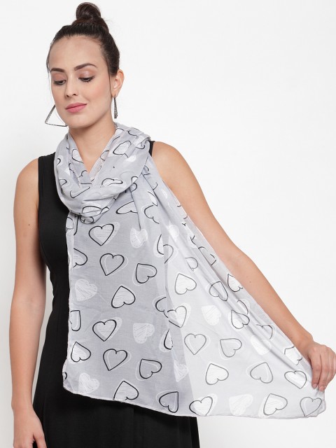 

J Style Women White & Black Printed Stole