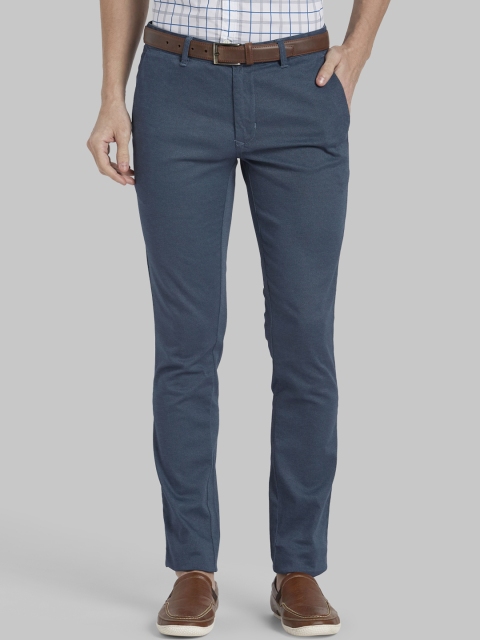 

Parx Men Blue Regular Fit Solid Regular Trousers