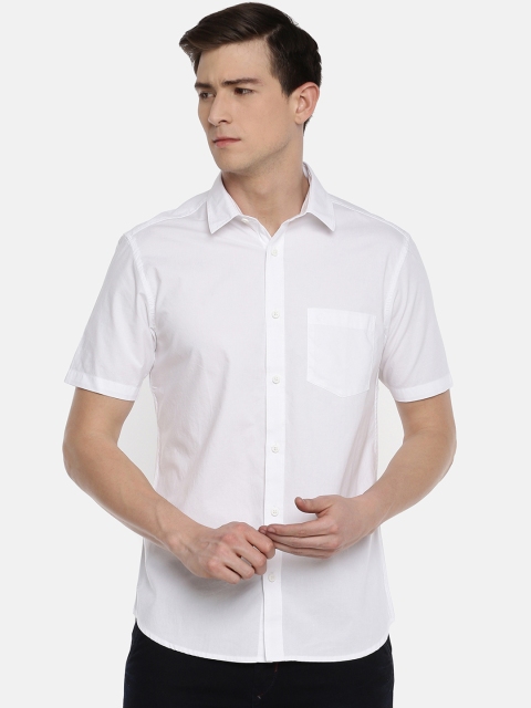 

JDC Men White Slim Fit Solid Casual Shirt