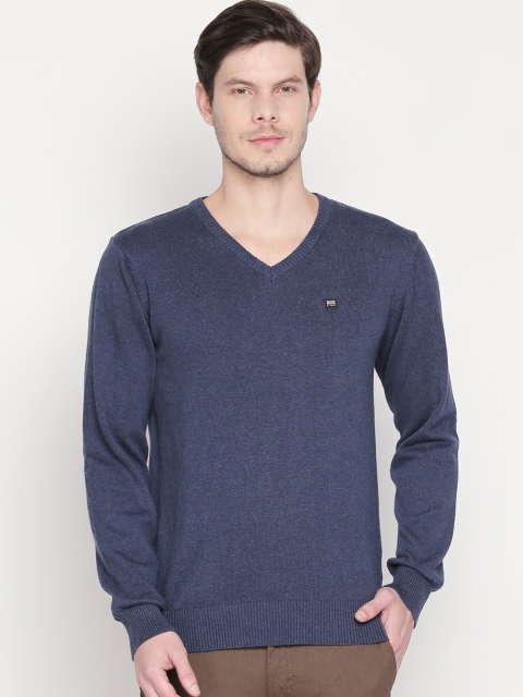 

BYFORD by Pantaloons Men Navy Blue Solid Sweater