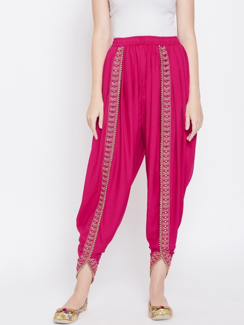 

Castle Women Magenta Solid Dhoti Salwar With Embellished Border