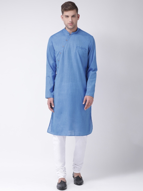 

TABARD Men Blue Solid Straight Kurta