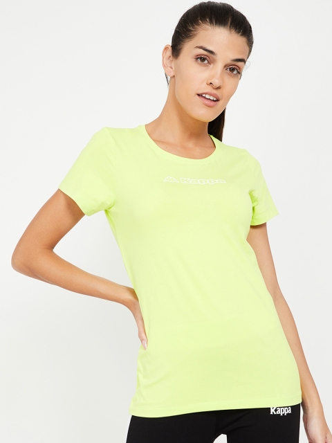 

Kappa Women Lime Green Solid Round Neck T-shirt